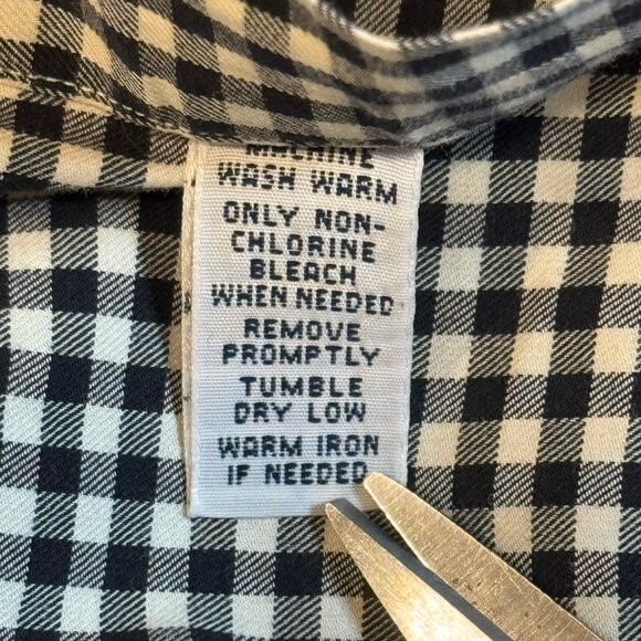 Vintage Polo Ralph Lauren Black White Gingham Check Button Down Shirt Men's‎ 3XB - Picture 5 of 8